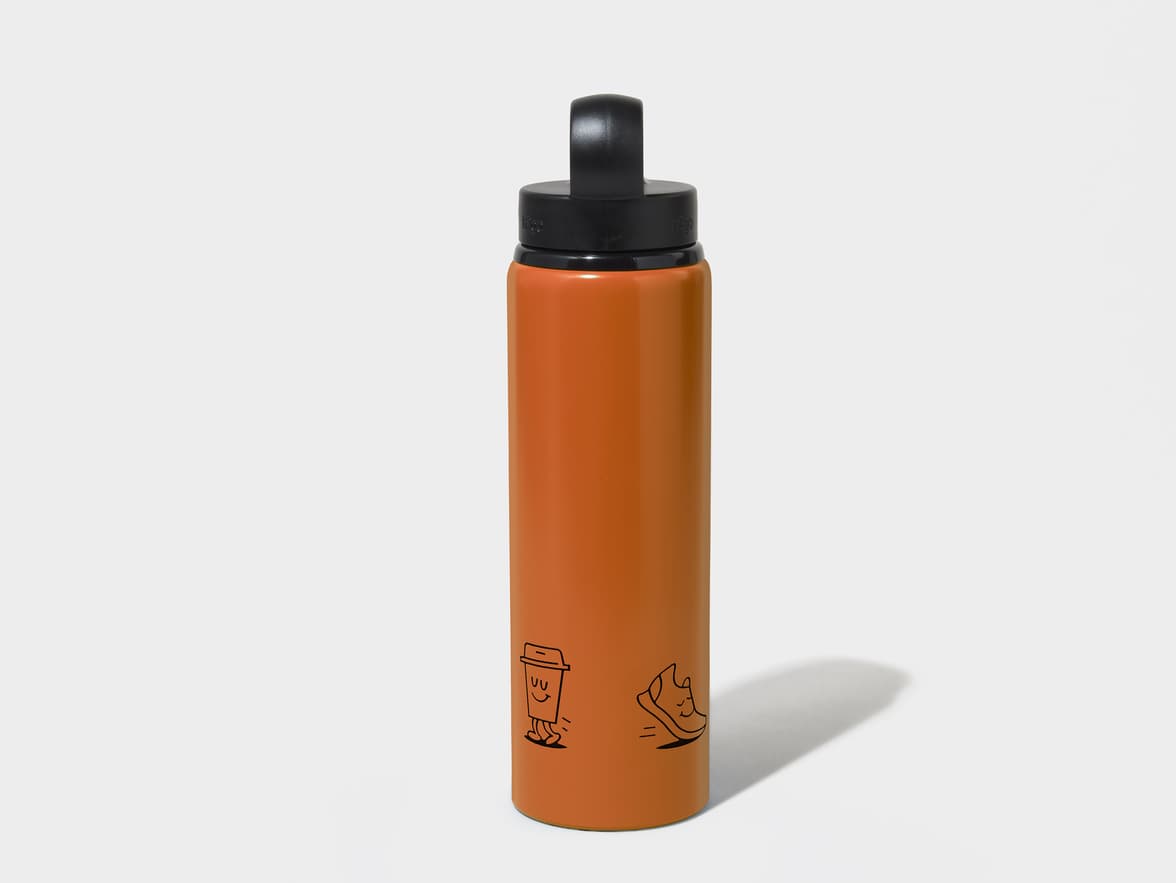 Matte Tawny H2Go Virtue Aliminum Water Bottle Back View With 360 Wrap Printing Customisation