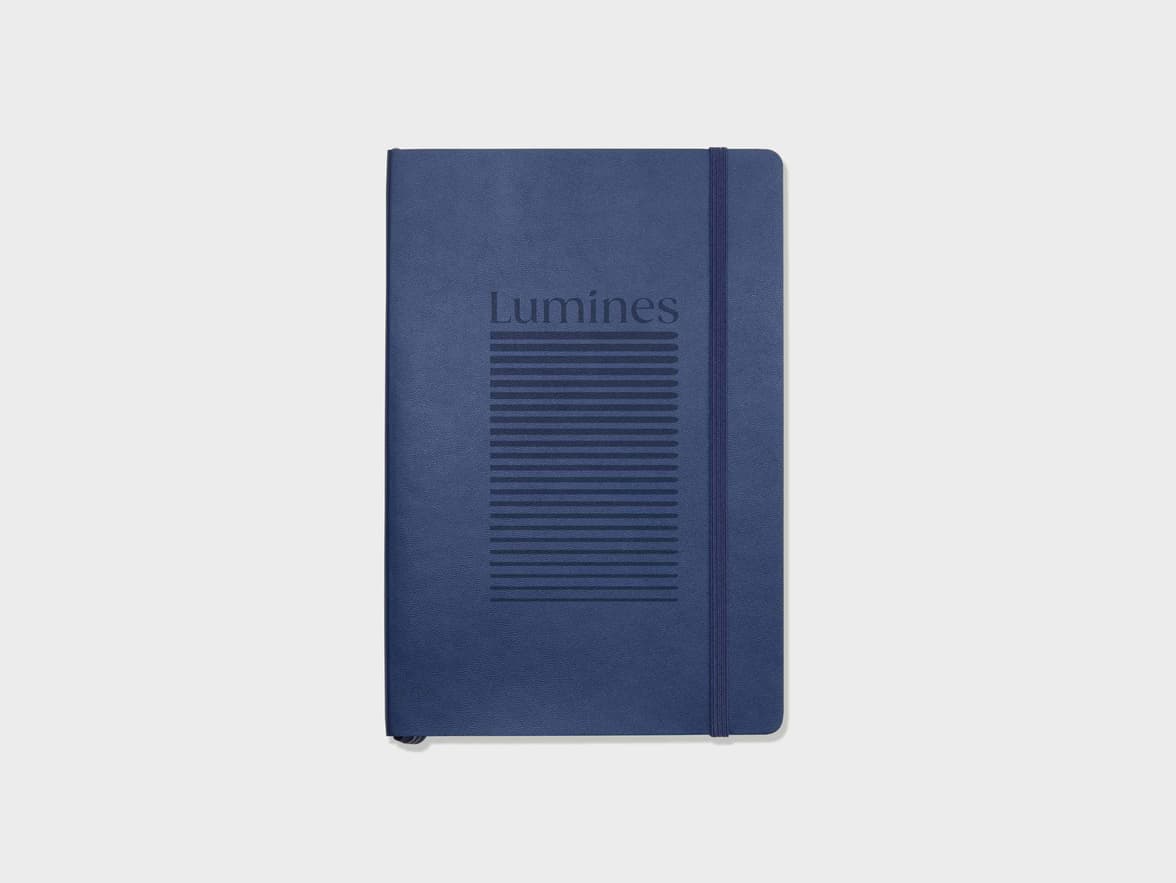 Face on shot of the Navy LEUCHTTURM1917 Classic Softcover Notebook with Blind Deboss customization