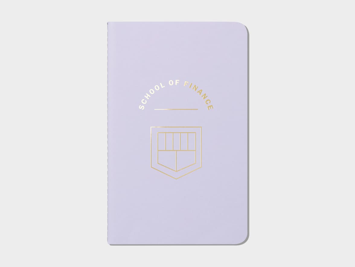 Lavender soft cover journal with gold foil pattern