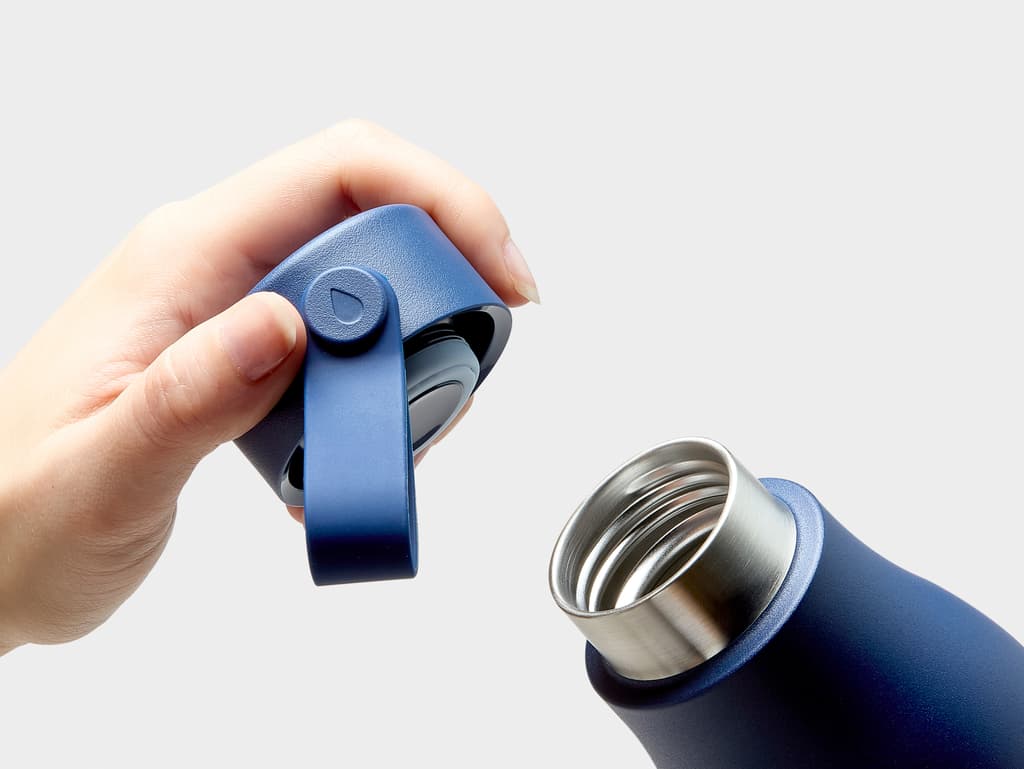 MOO Water Bottle, One-sided Printing, Midnight Blue, 18oz | MOO