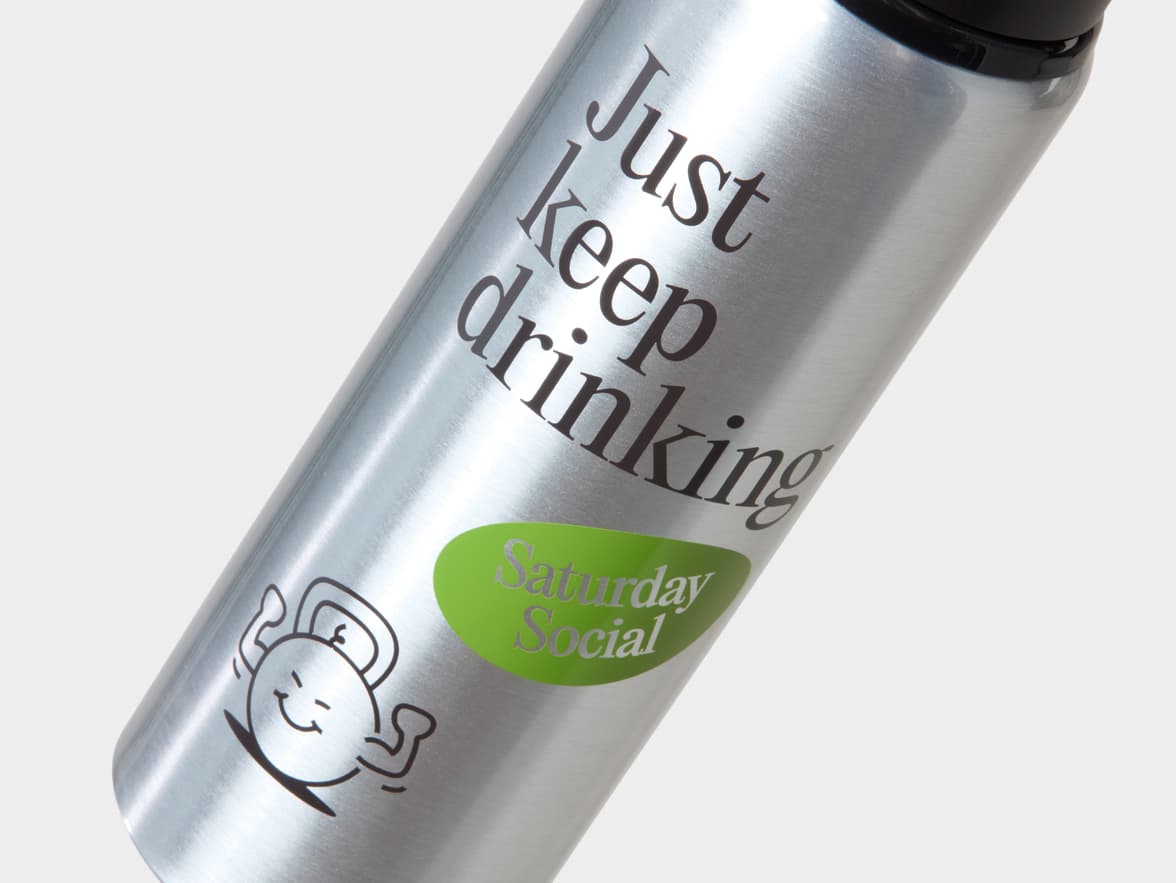 Matte Silver H2Go Virtue Aliminum Water Bottle Close Up With 360 Wrap Printing Customisation