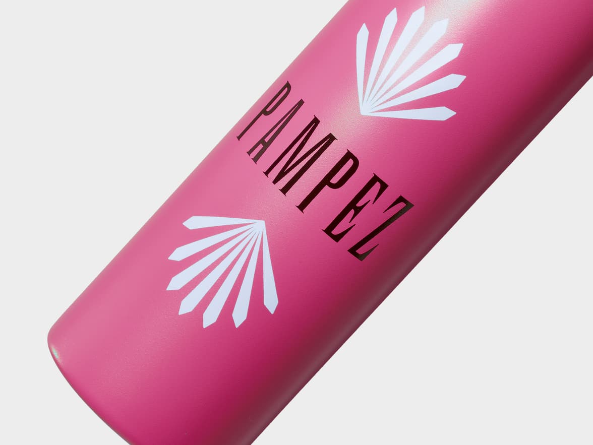 Matte Hottest Pink H2Go Crux Stainless Steel Bottle Close Up With One-Sided Printing Customisation