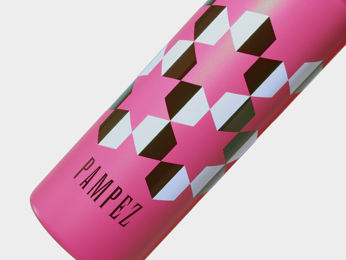 Matte Hottest Pink H2Go Crux Stainless Steel Bottle Close Up With 360 Wrap Printing Customisation