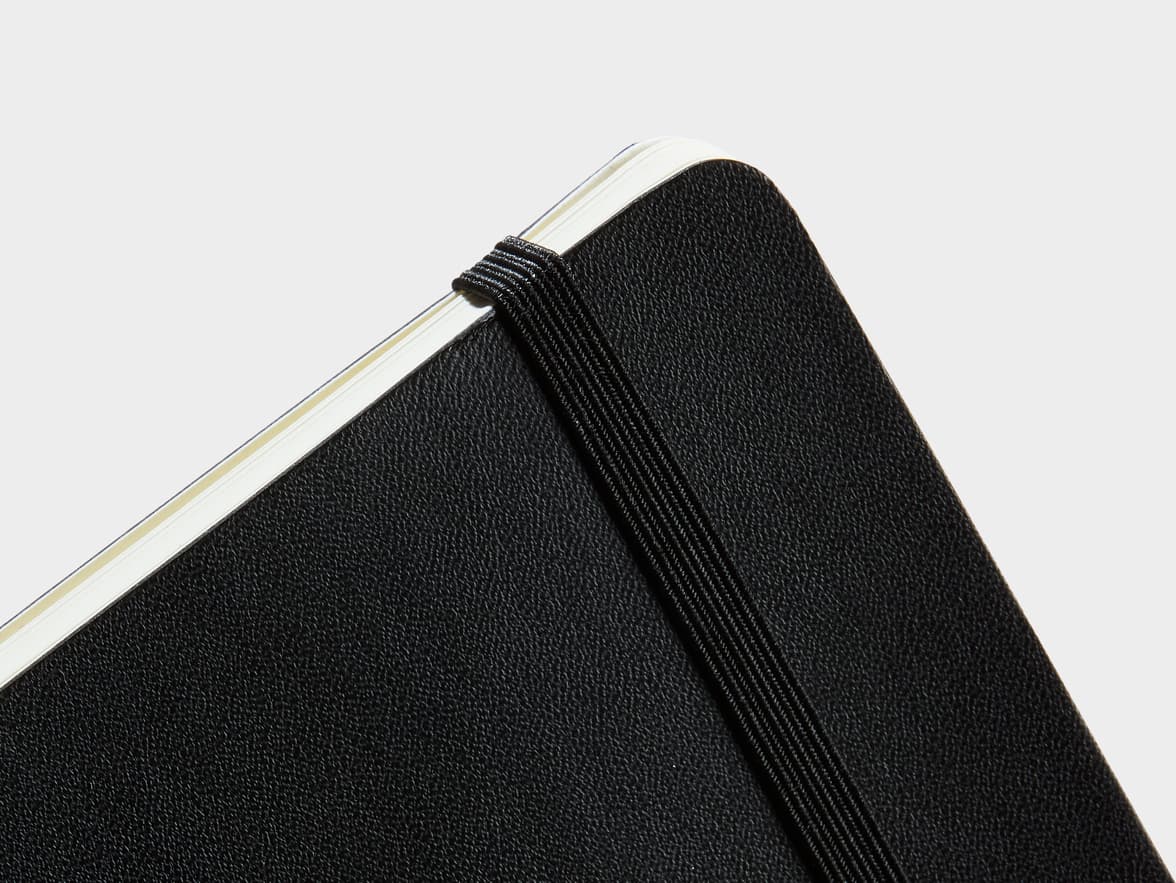 Close up shot of the corner of the cover of the Black LEUCHTTURM1917 Classic Softcover Notebook