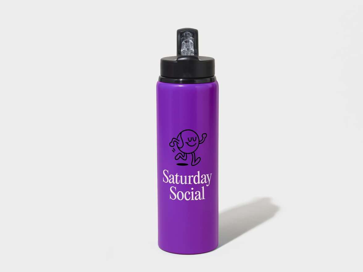 Matte Purple H2Go Virtue Aliminum Water Bottle Front View With One-Sided Printing Customisation