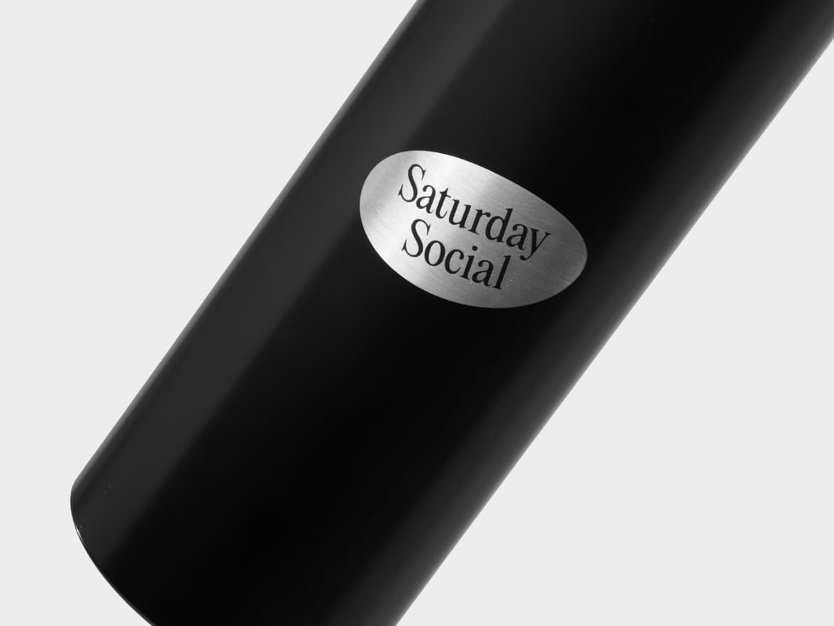 Matte Black H2Go Virtue Aliminum Water Bottle Close Up With One-Sided Engraving