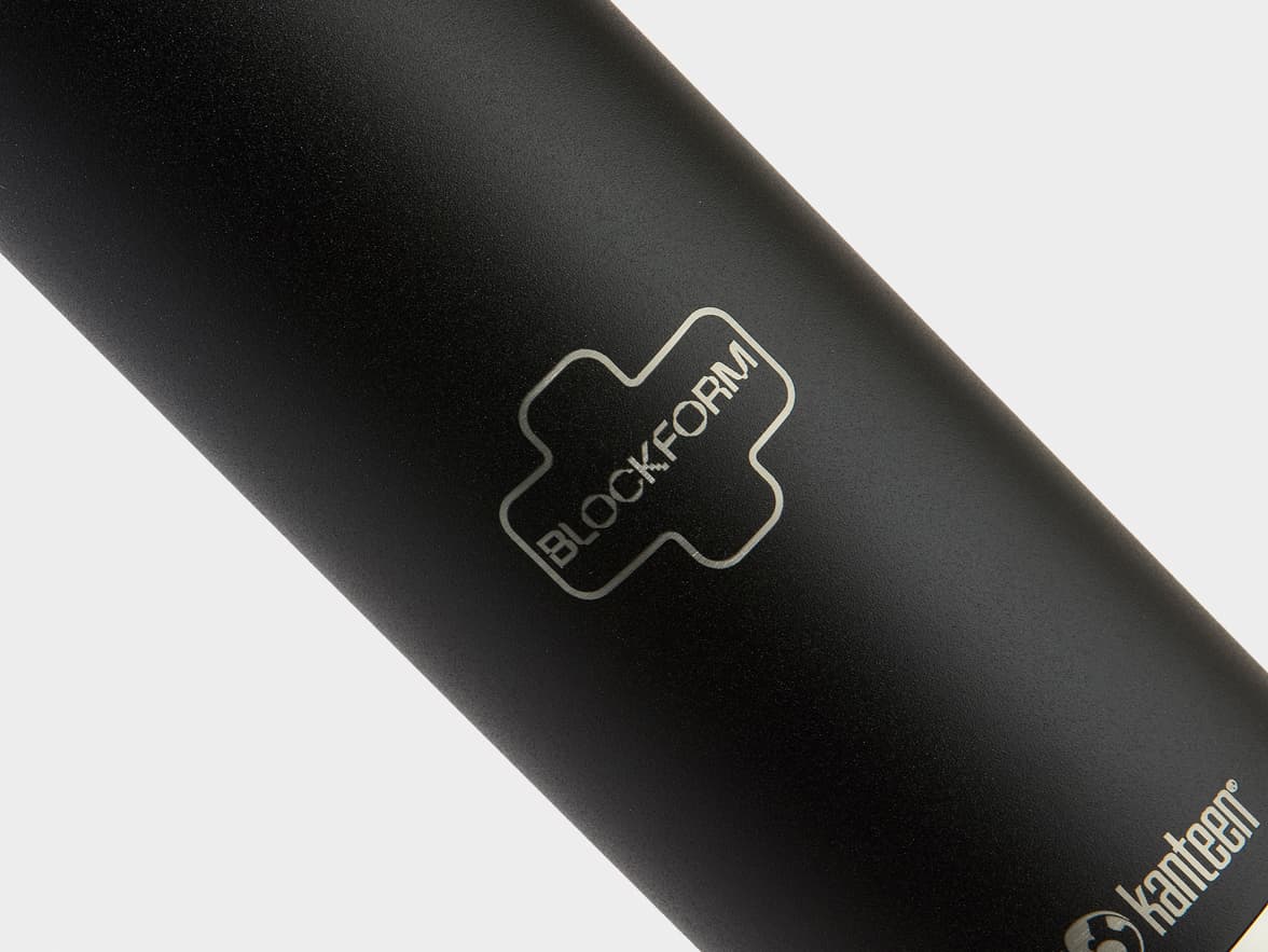 Black bottle with "BLOCKFORM" and "Kanteen®" branding.