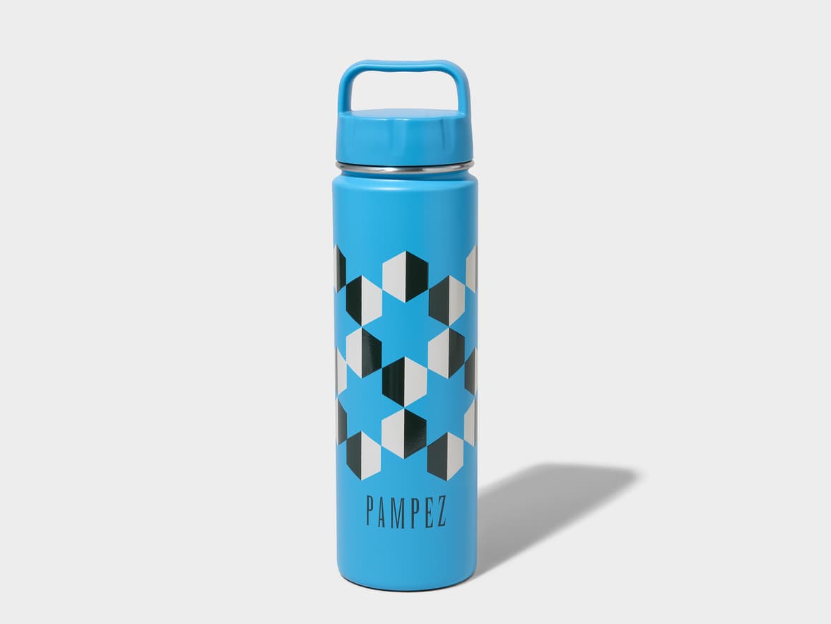 Matte Aqua H2Go Crux Stainless Steel Bottle Front View With 360 Wrap Printing Customisation