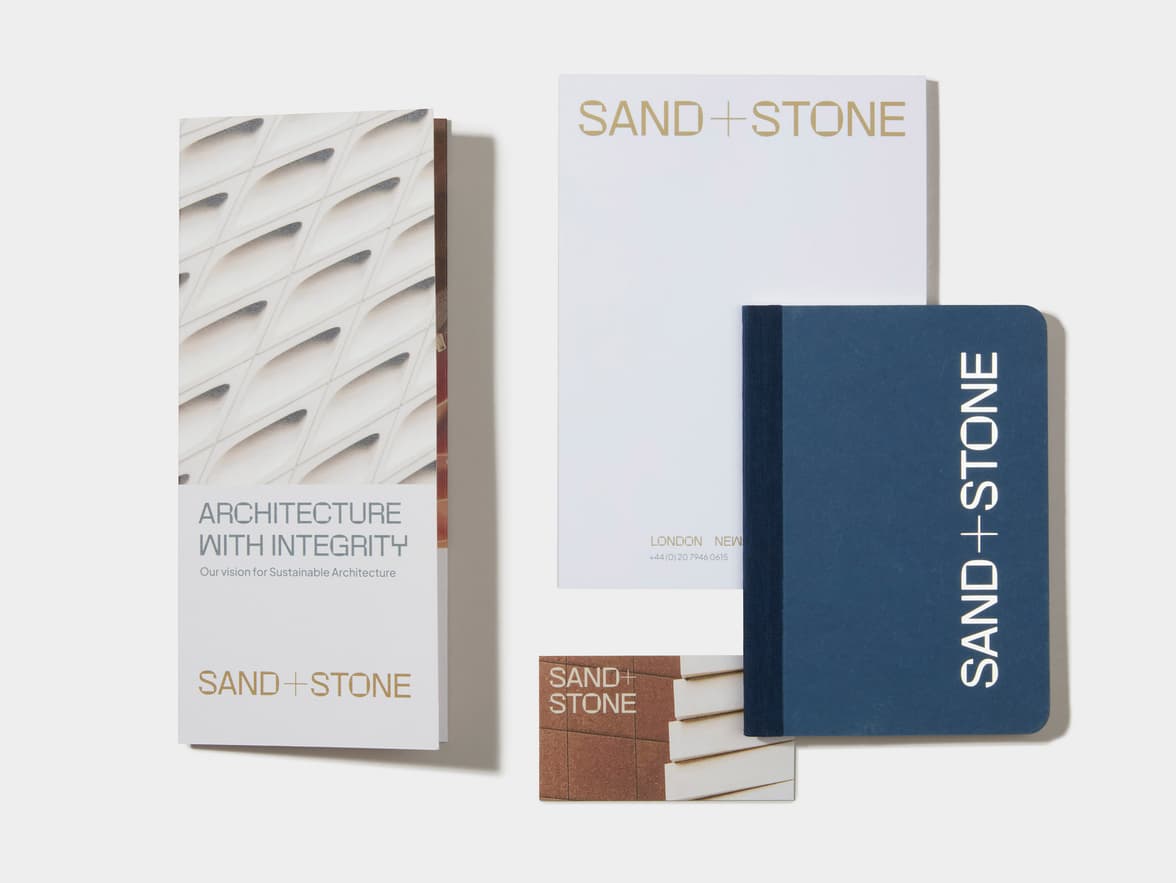 Z-Fold Eco Brochure alongside collection of other customizable products. 
