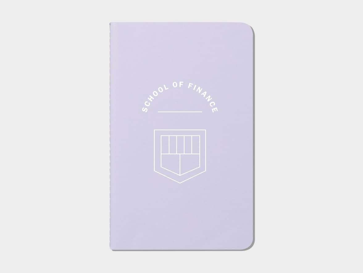 Lavender soft cover journal with white foil pattern