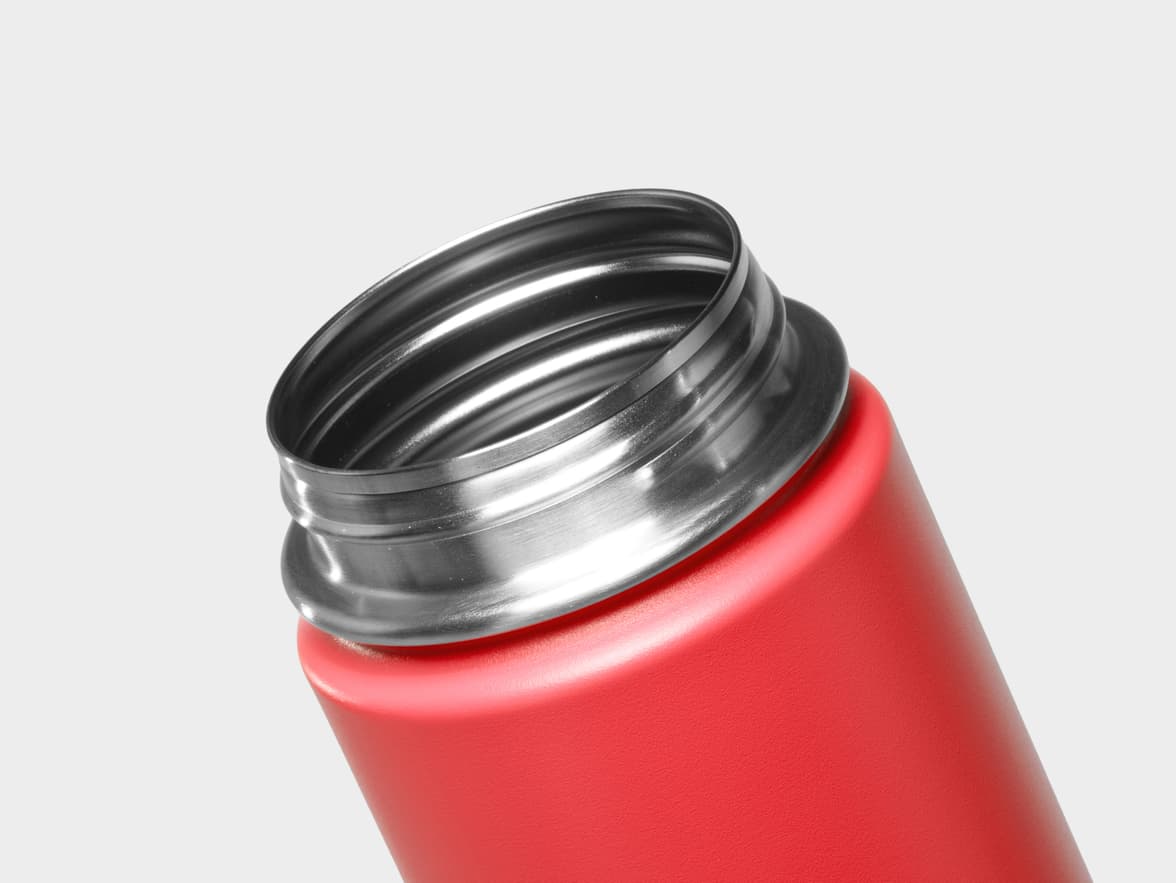Matte Red H2Go Crux Stainless Steel Bottle Rim With One-Sided Engraving