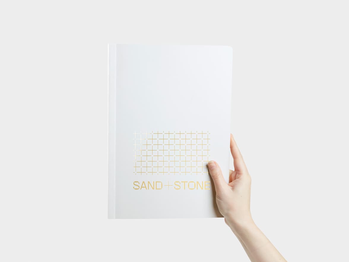 Grey Tape Bound Notebook with gold foil in A4 