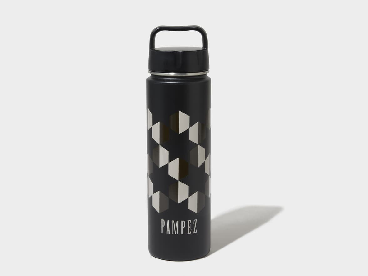 Matte Black H2Go Crux Stainless Steel Bottle Front View With 360 Wrap Printing Customisation