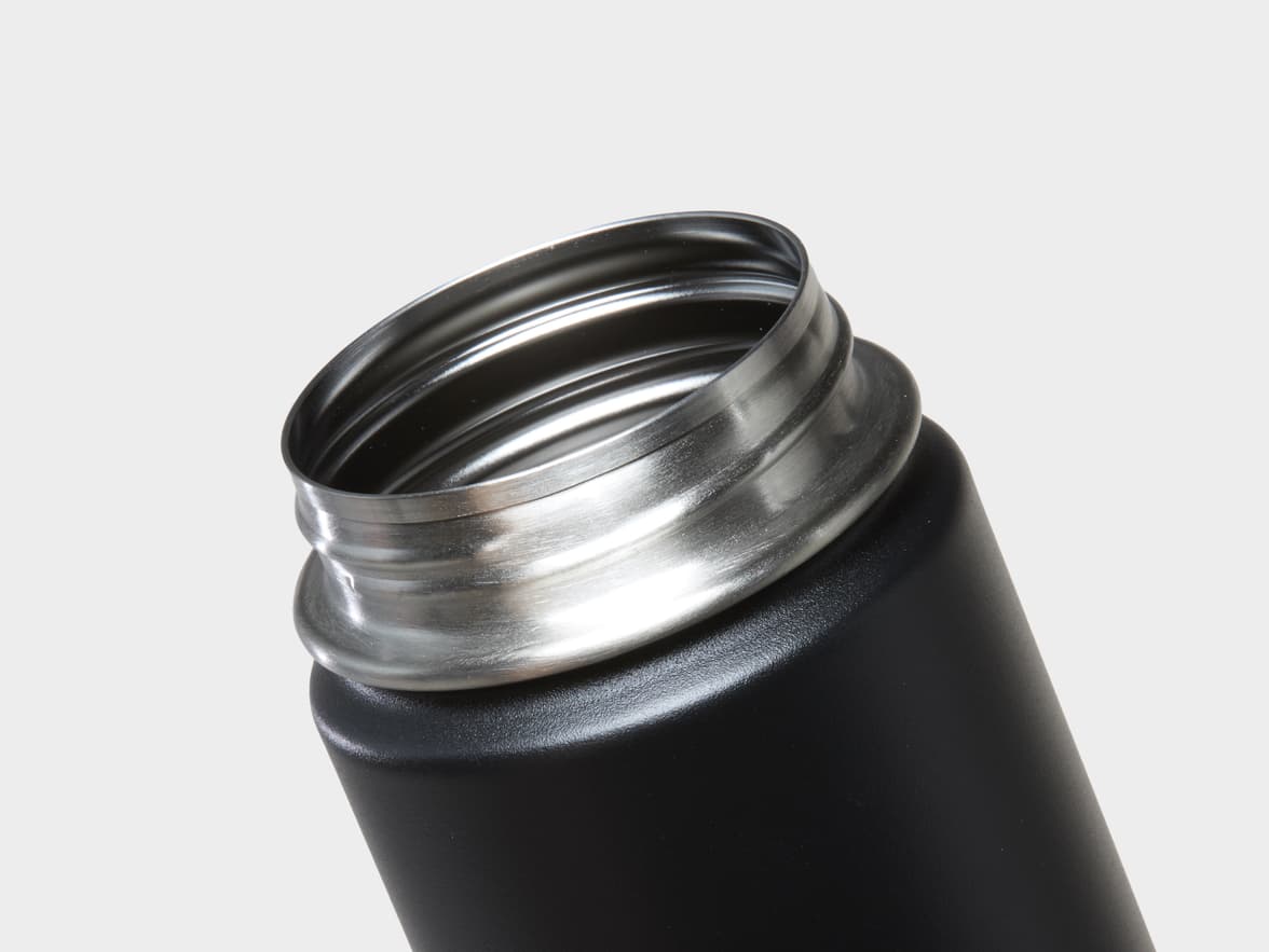 Matte Black H2Go Crux Stainless Steel Bottle Rim With One-Sided Printing Customisation