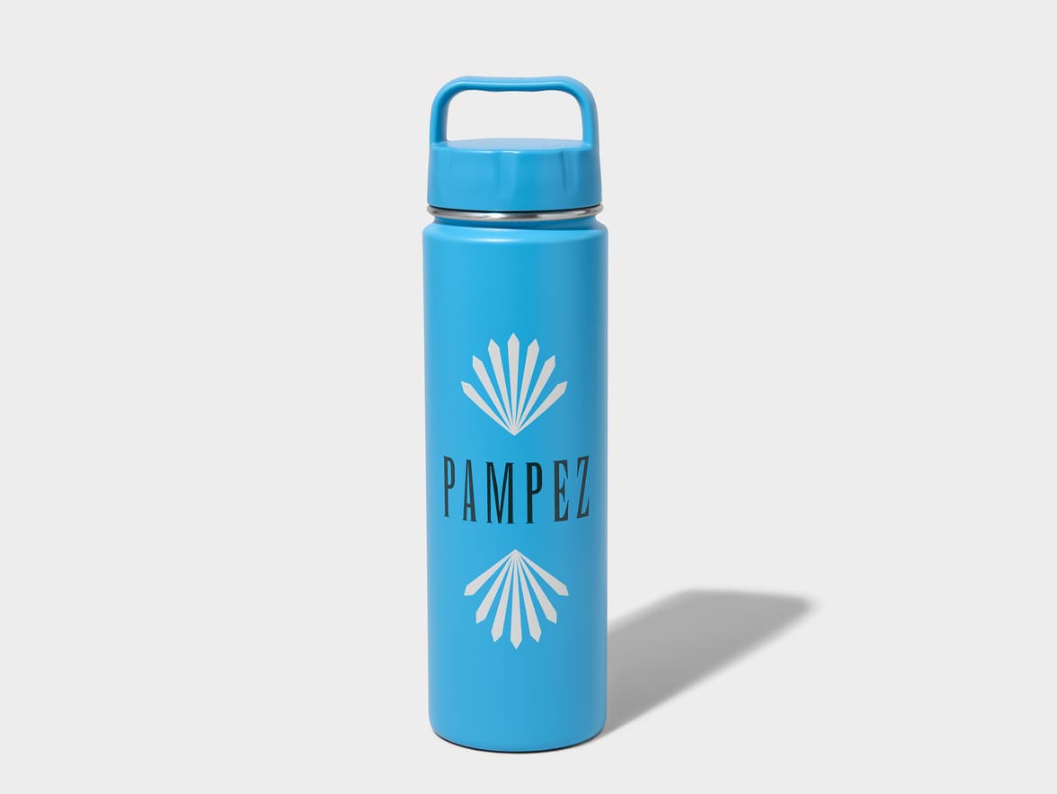 Matte Aqua H2Go Crux Stainless Steel Bottle Front View With One-Sided Printing Customisation