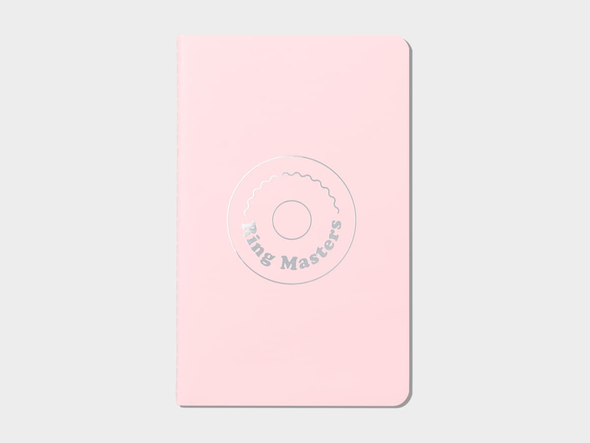 Pastel Pink soft cover journal with silver foil pattern