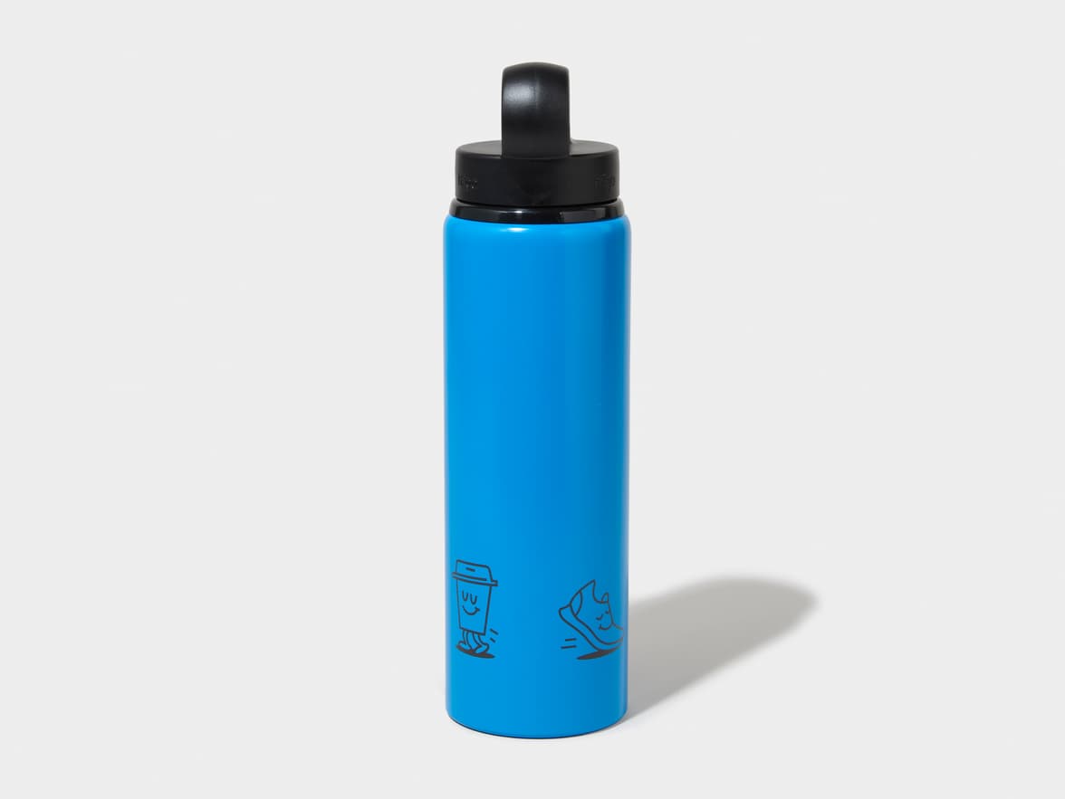 Matte Cerulean H2Go Virtue Aliminum Water Bottle Back View With 360 Wrap Printing Customisation