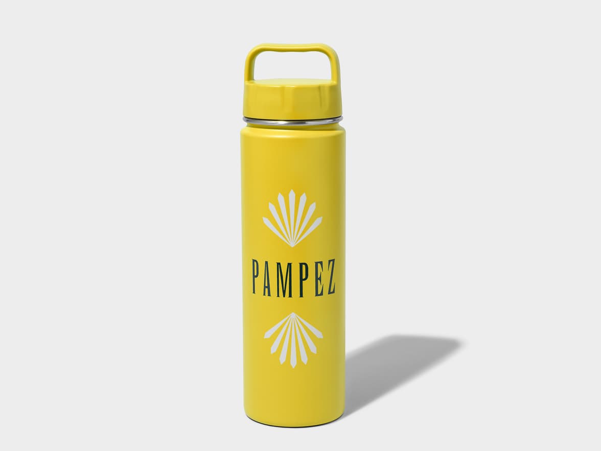 Matte Lemon H2Go Crux Stainless Steel Bottle Front View With One-Sided Printing Customisation