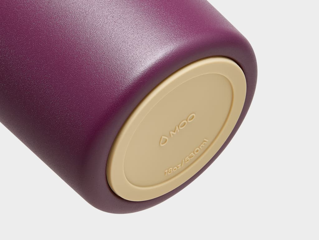MOO Water Bottle, One-sided Engraving, Mulberry, 18oz | MOO