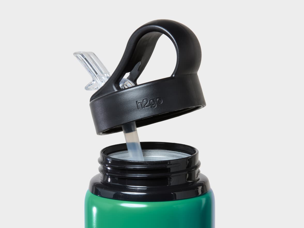 Matte Shamrock H2Go Virtue Aliminum Water Bottle Rim And Flip Straw With One-Sided Engraving