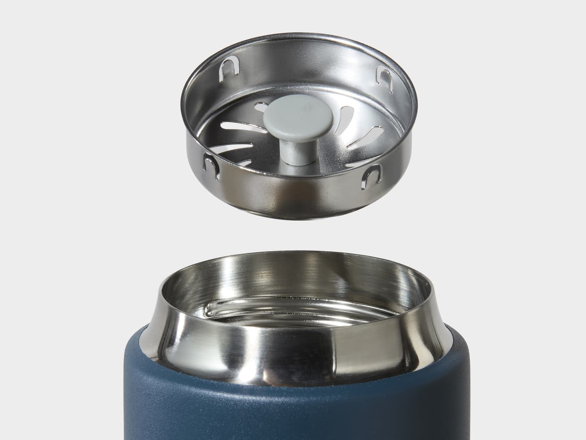 Stone Blue Fellow® Carter Move Mug Cylindrical Rim And Splash Guard With One-Sided Printing Customisation