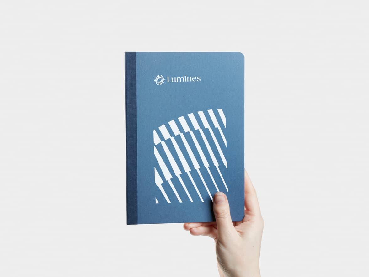 Blue Tape Bound Notebook with silver foil in A5