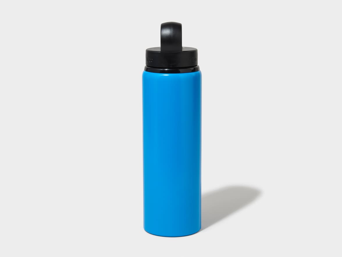 Matte Cerulean H2Go Virtue Aliminum Water Bottle Back View With One-Sided Printing Customisation