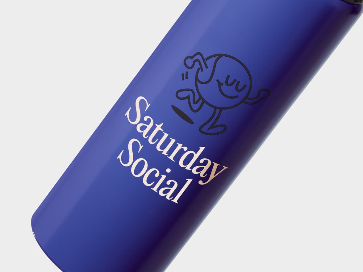 Matte Blue H2Go Virtue Aliminum Water Bottle Close Up With One-Sided Printing Customisation