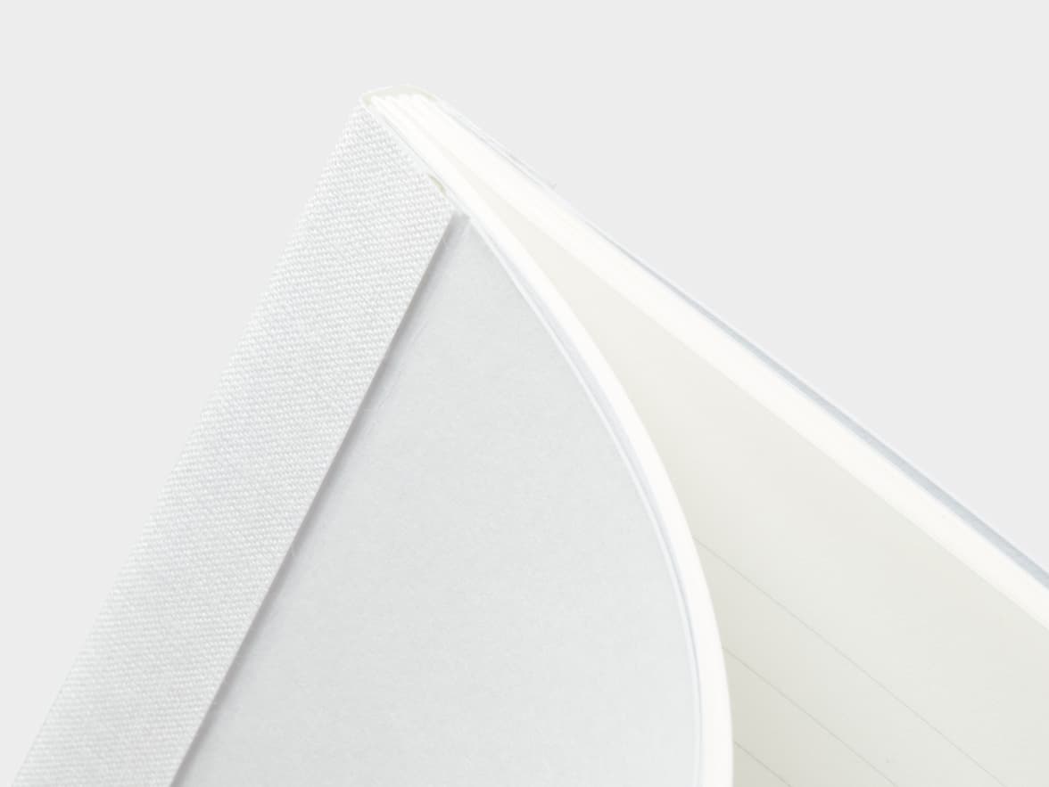 Close-Up of Grey Tape Bound Notebook in A4