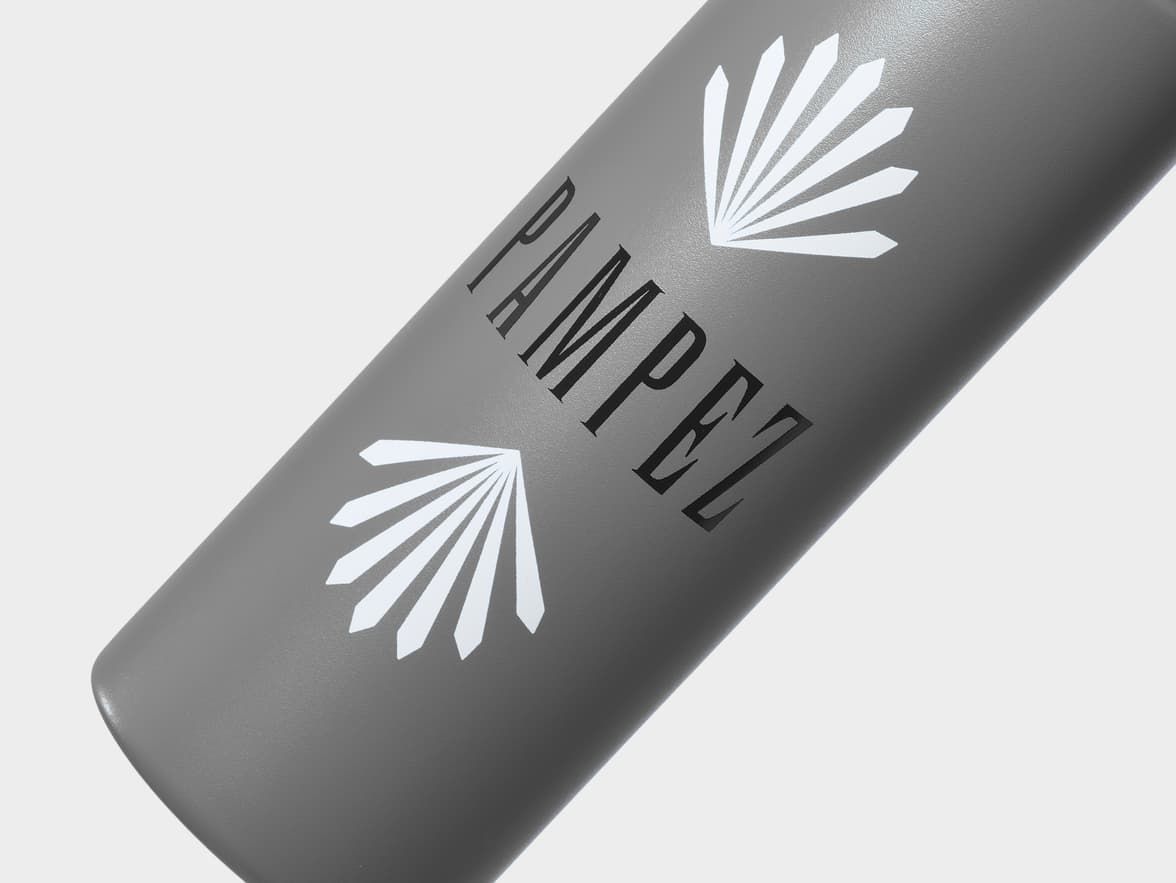 Matte Storm Gray H2Go Crux Stainless Steel Bottle Close Up With One-Sided Printing Customisation