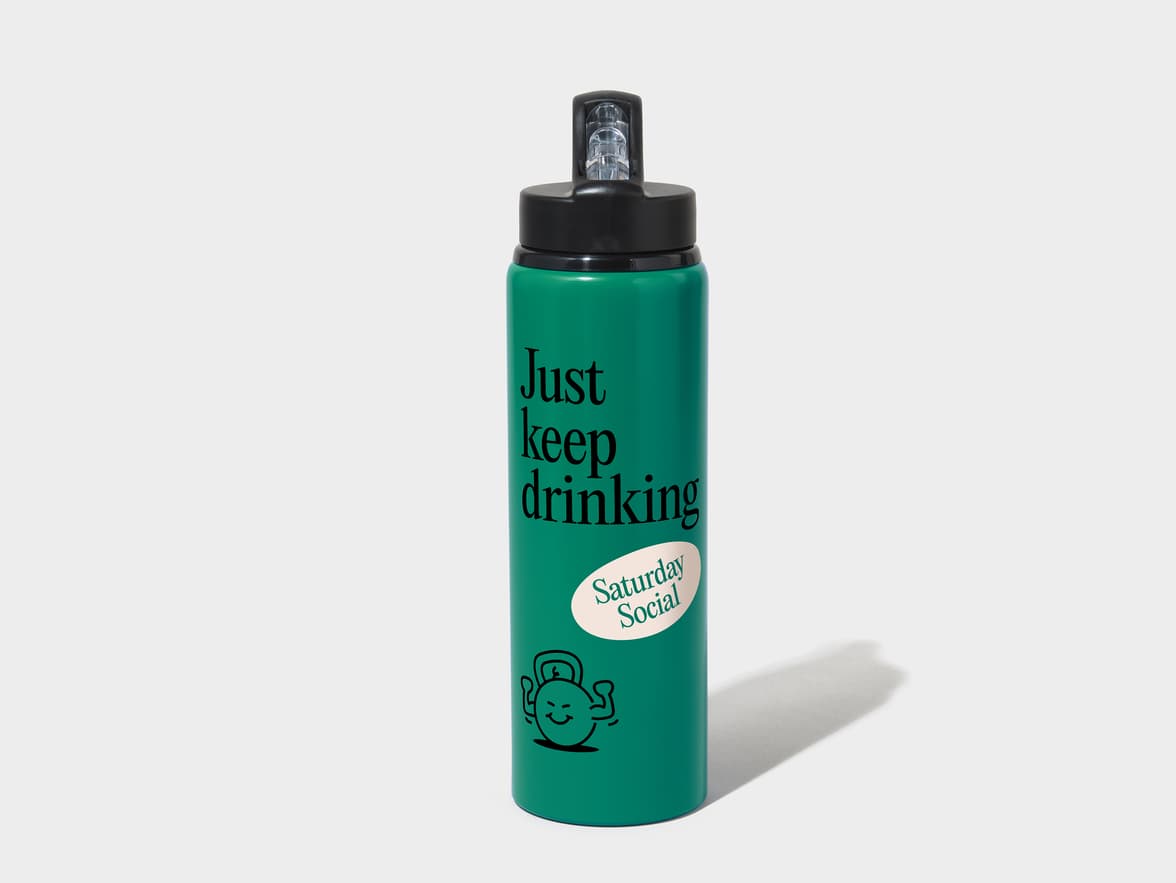 Matte Shamrock H2Go Virtue Aliminum Water Bottle Front View With 360 Wrap Printing Customisation