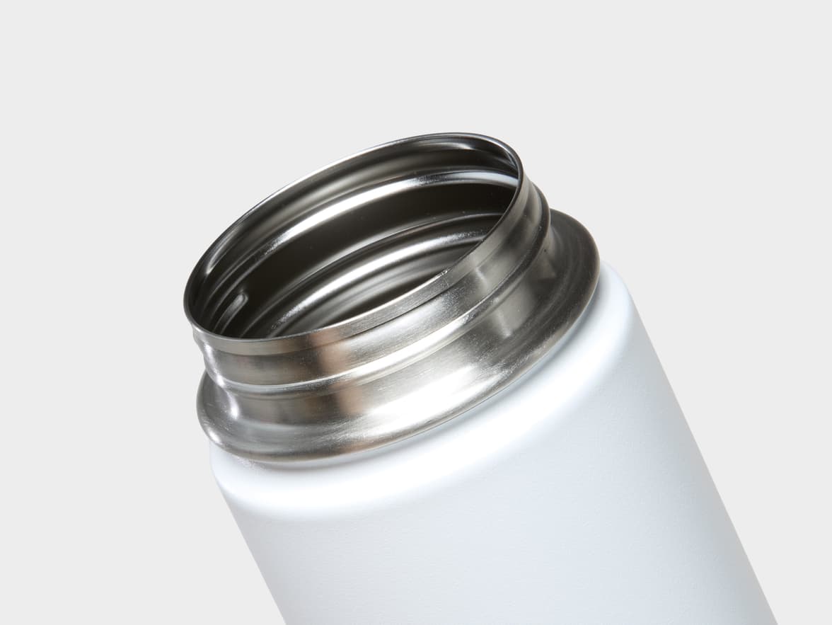Matte White H2Go Crux Stainless Steel Bottle Rim With 360 Wrap Printing Customisation
