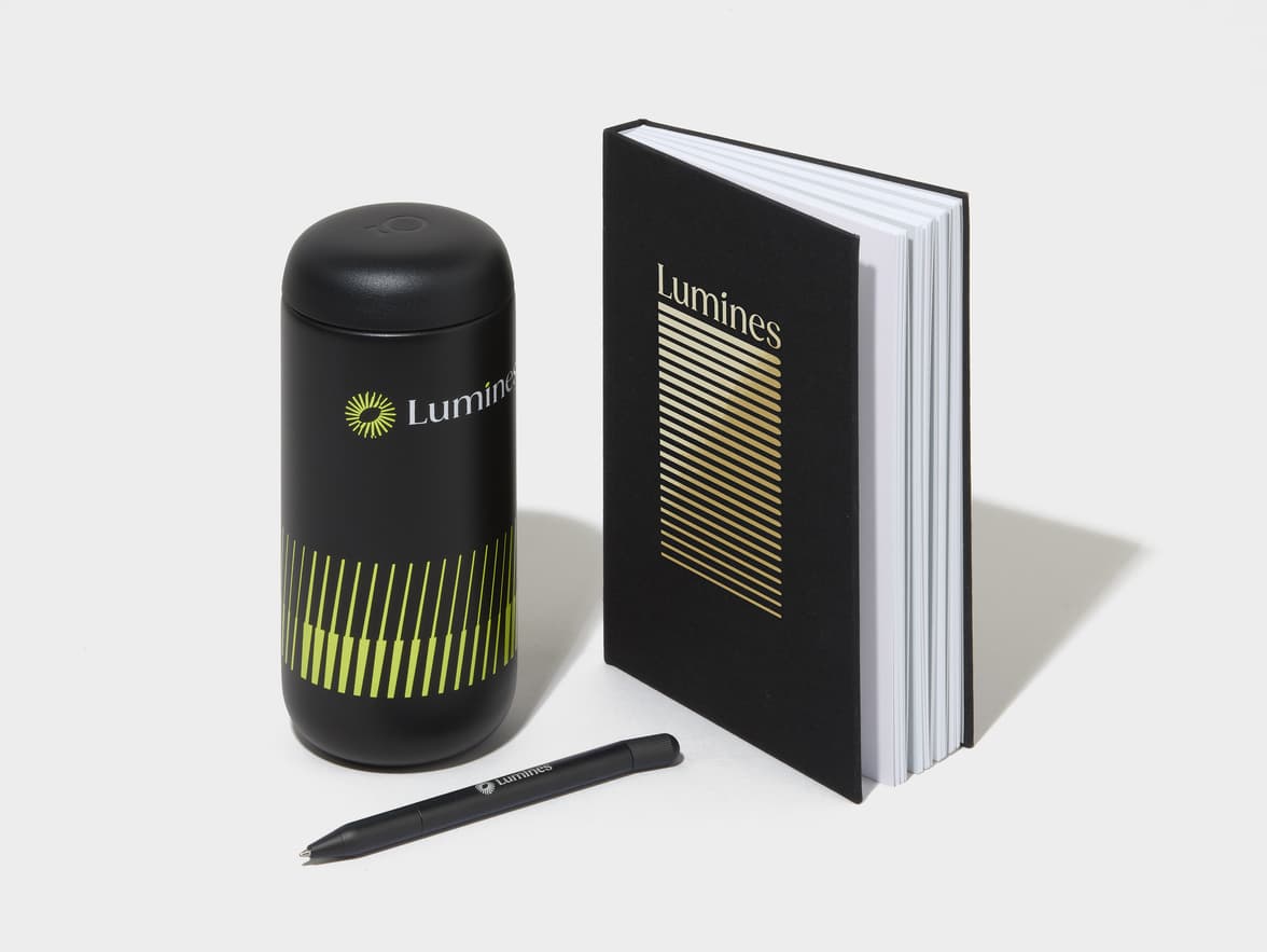 Matte Black Fellow® Carter Move Mug With 360 Wrap Printing Customisation And Pen And Notepad 