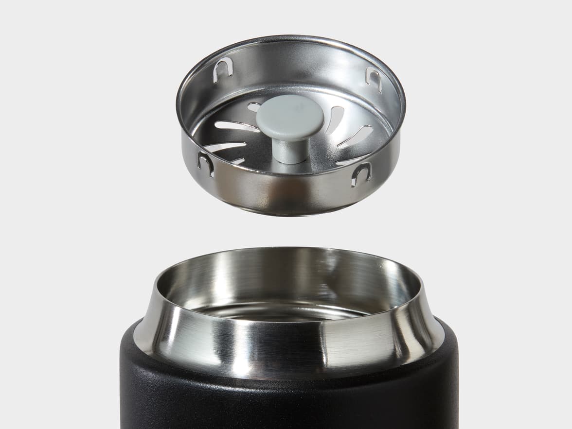 Matte Black Fellow® Carter Move Mug Cylindrical Rim And Splash Guard With 360 Wrap Printing Customisation