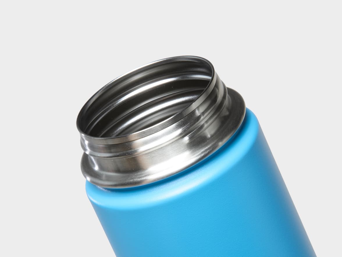 Matte Aqua H2Go Crux Stainless Steel Bottle Rim With One-Sided Engraving