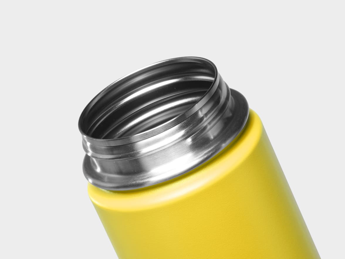 Matte Lemon H2Go Crux Stainless Steel Bottle Rim With One-Sided Engraving