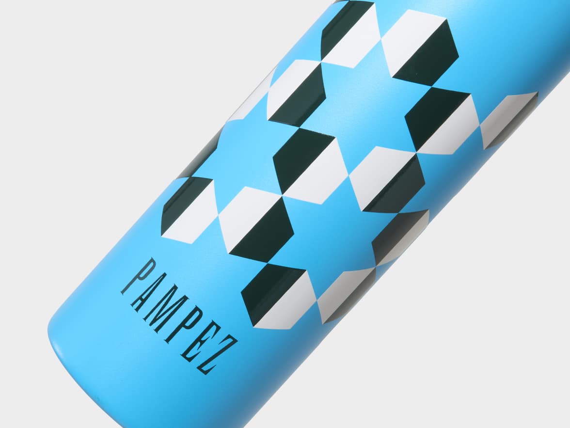 Matte Aqua H2Go Crux Stainless Steel Bottle Close Up With 360 Wrap Printing Customisation