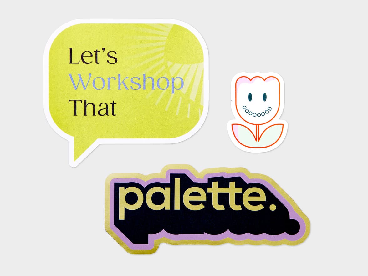 Collection of die cut stickers without peel-tab