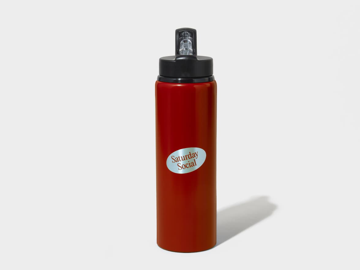 Matte Red H2Go Virtue Aliminum Water Bottle Front View With One-Sided Engraving