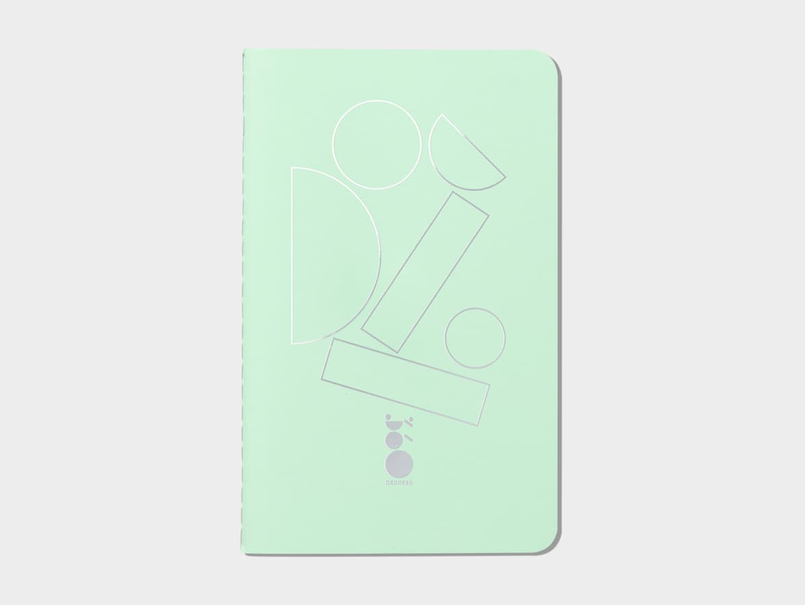Mint Green soft cover journal with silver foil pattern