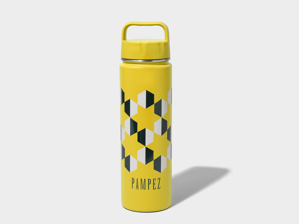 Matte Lemon H2Go Crux Stainless Steel Bottle Front View With 360 Wrap Printing Customisation