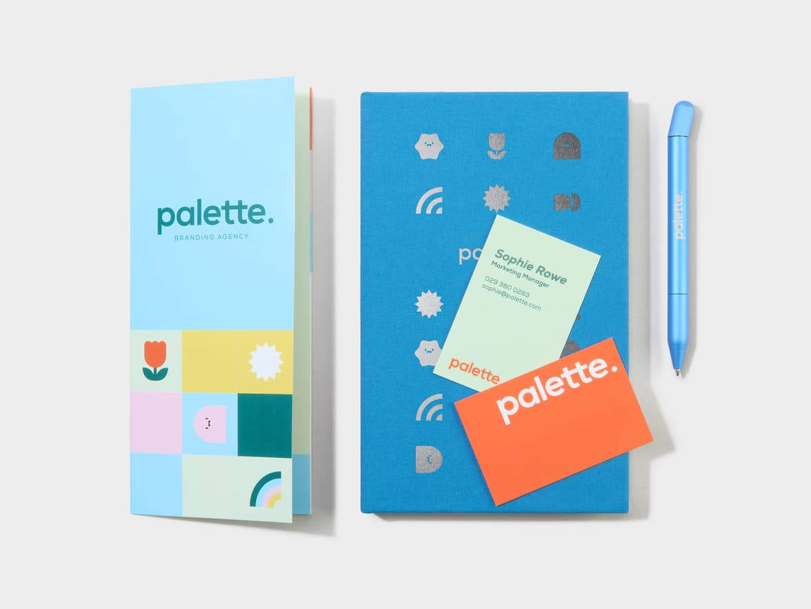 Original Gloss Z-fold Brochure with other customizable products.