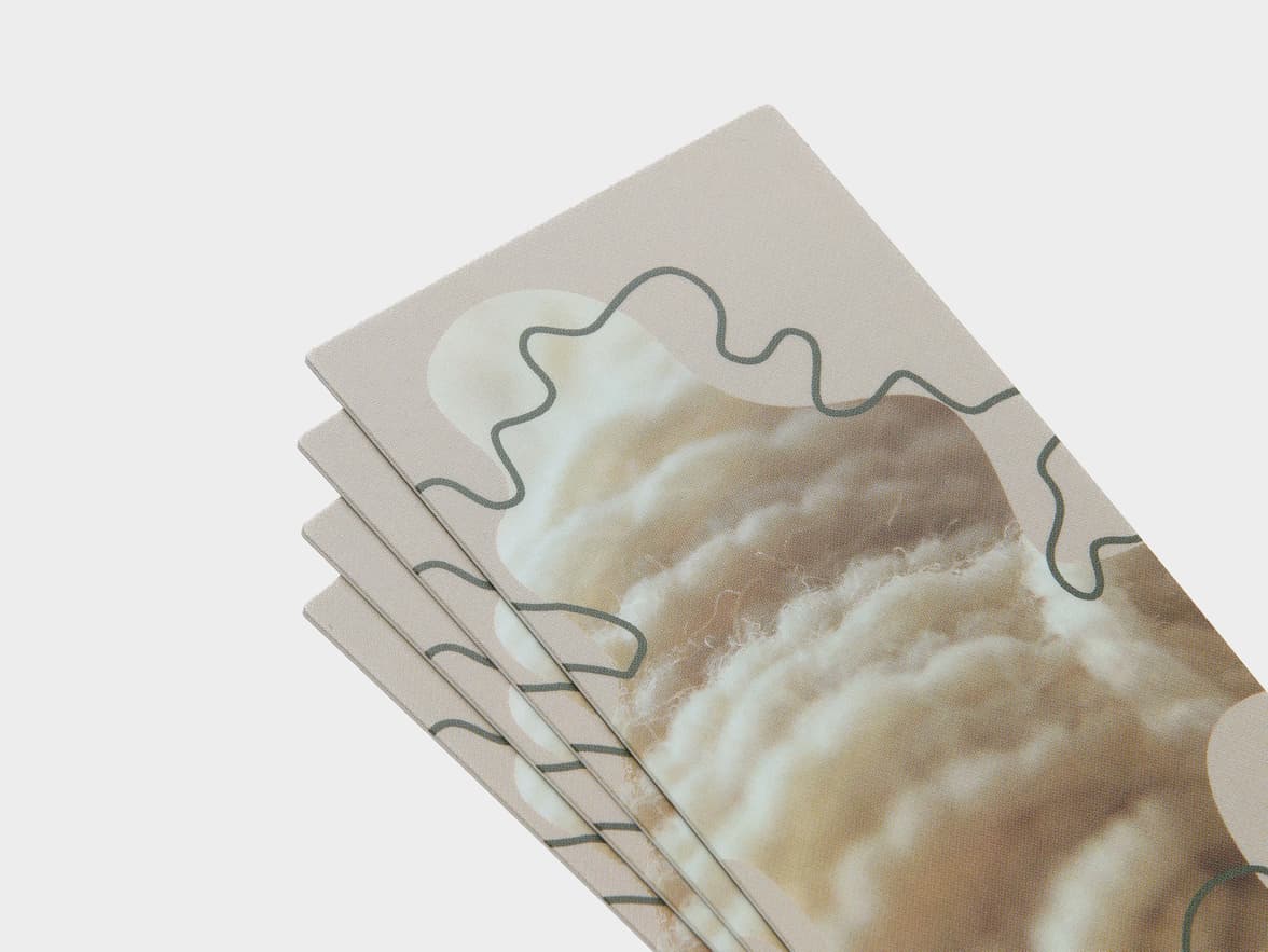 Close up shot of matte original bookmarks.