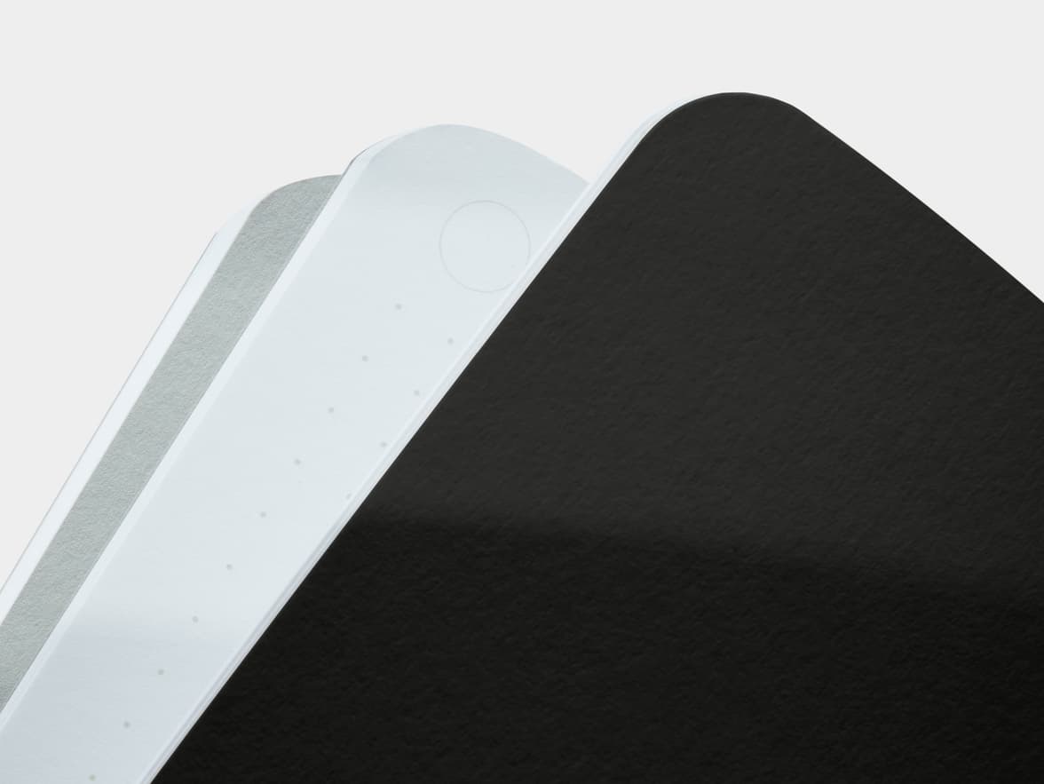 Jet Black  soft cover journal close up of pages