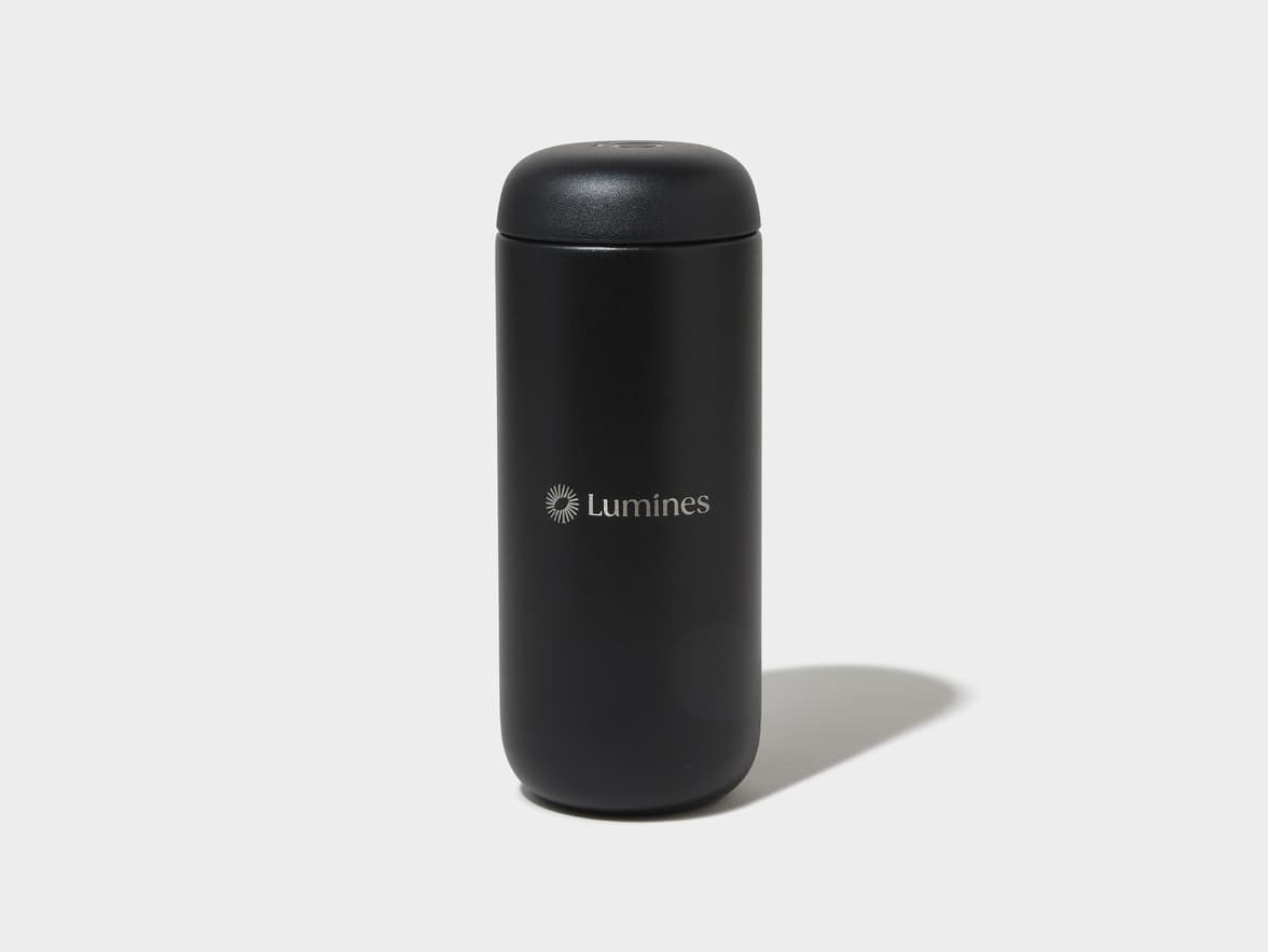 Matte Black Fellow® Carter Move Mug Front View With One-Sided Engraving