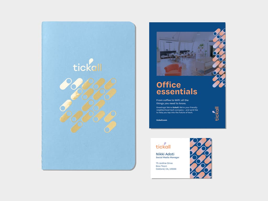 MOO Softcover Journal, Dotted, Black Foil, Steel Blue | MOO