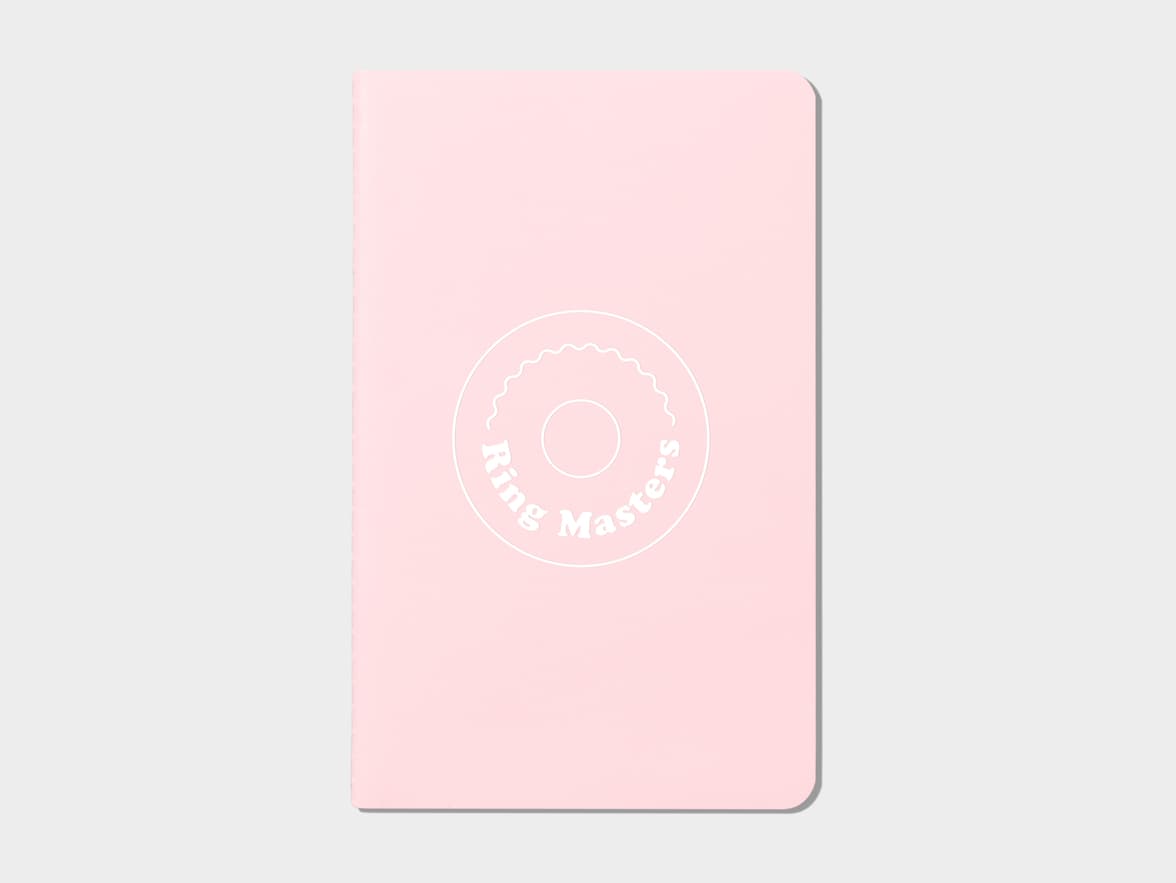 Pastel Pink soft cover journal with white foil pattern