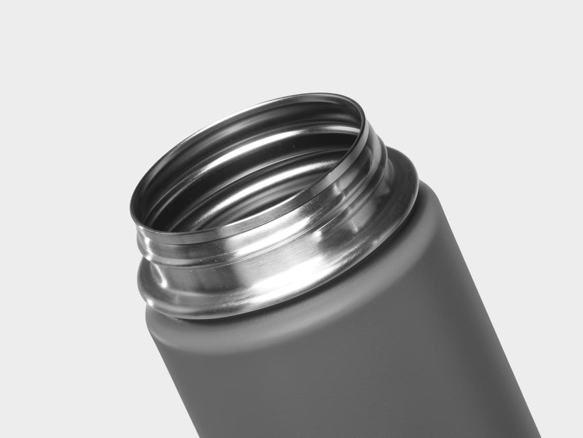 Matte Storm Gray H2Go Crux Stainless Steel Bottle Rim With One-Sided Printing Customisation