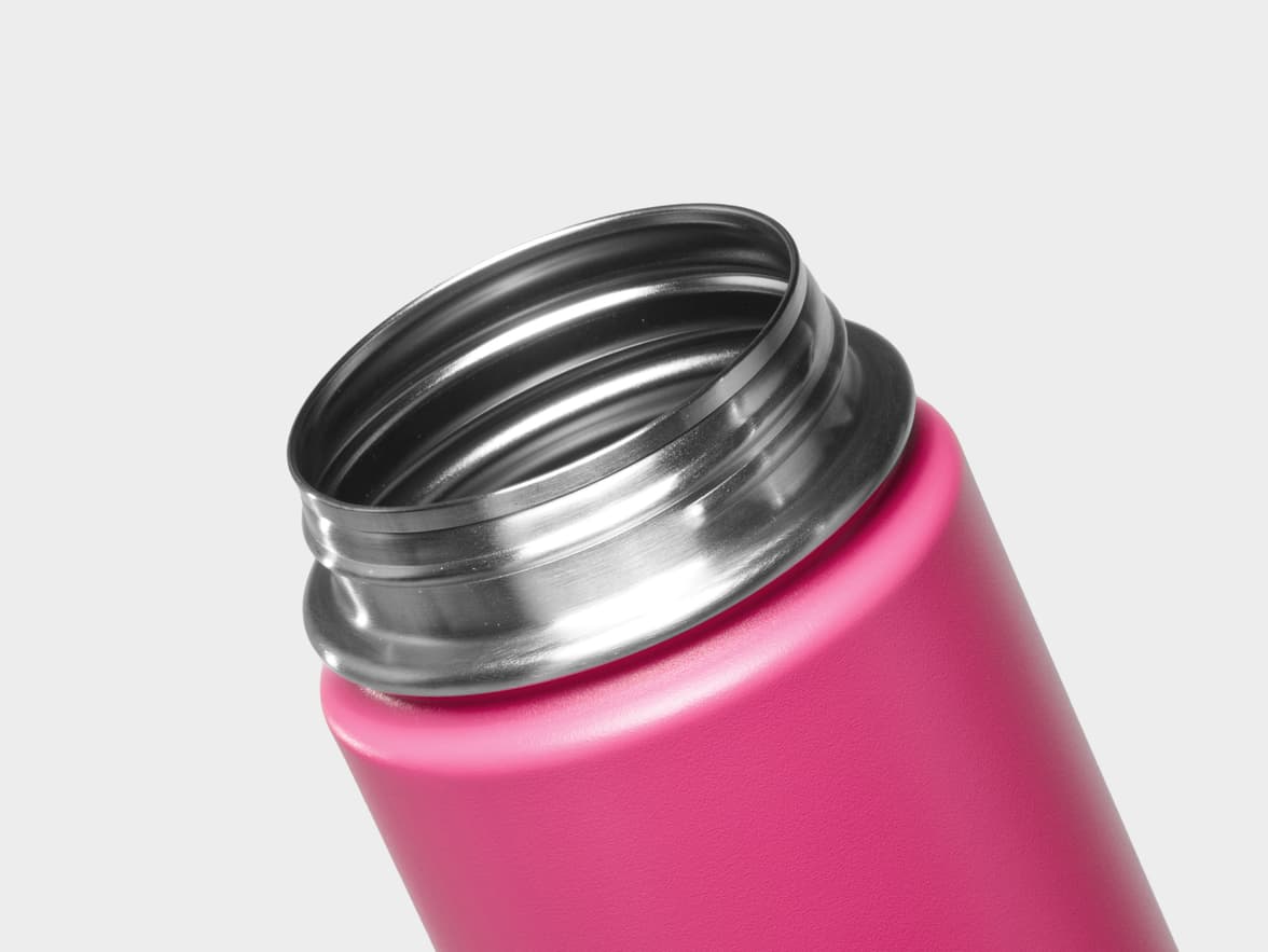 Matte Hottest Pink H2Go Crux Stainless Steel Bottle Rim With One-Sided Engraving