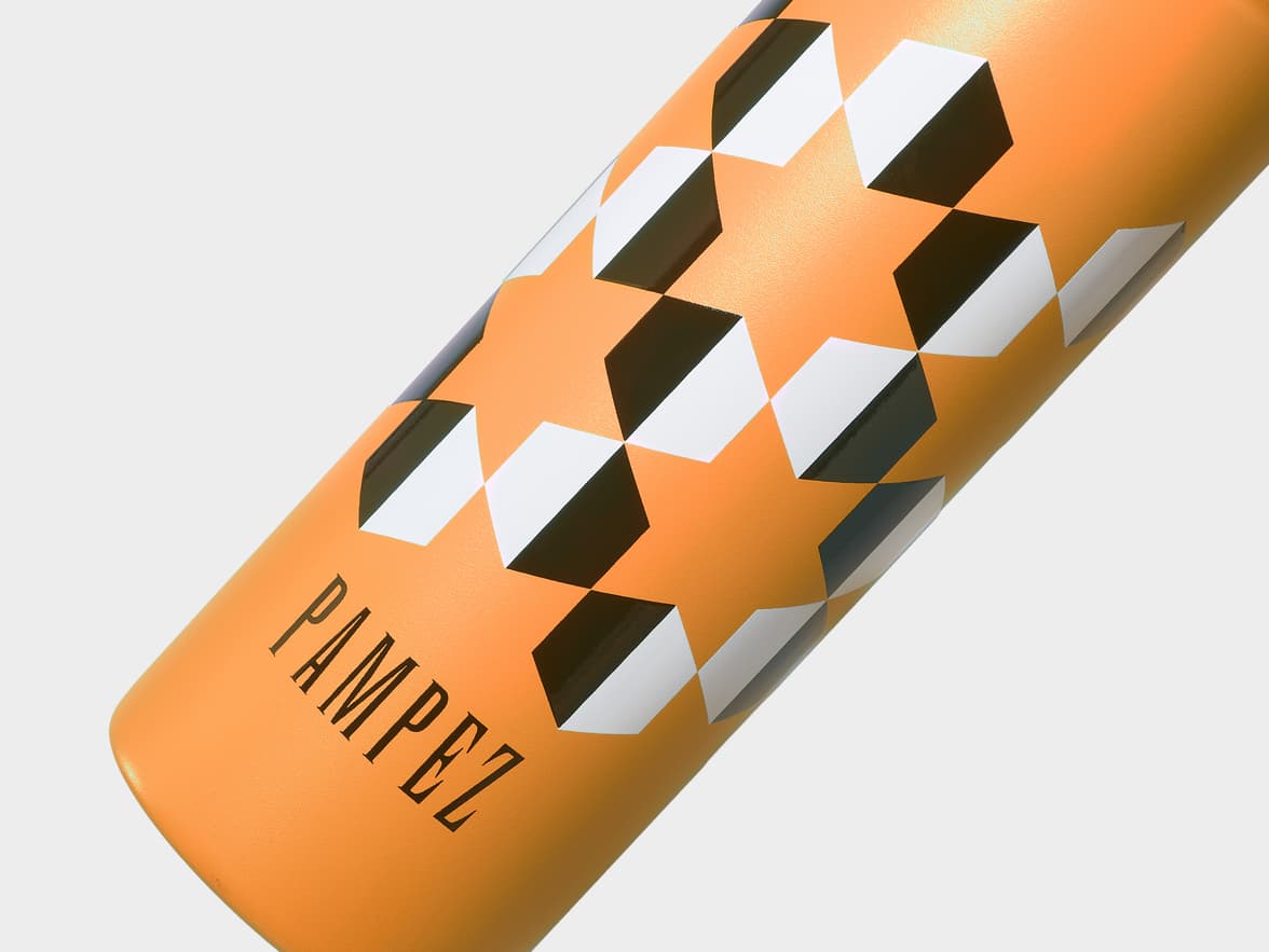 Matte Orange H2Go Crux Stainless Steel Bottle Close Up With 360 Wrap Printing Customisation